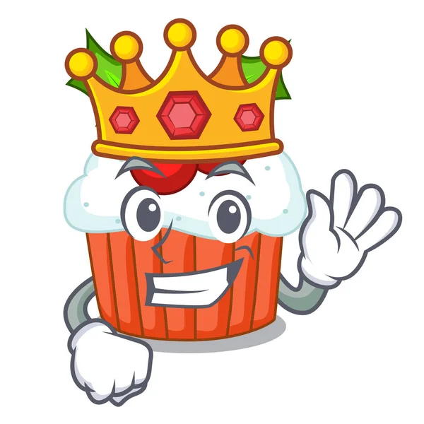 King delicious christmas cupcakes isolated on mascot — Stock Vector