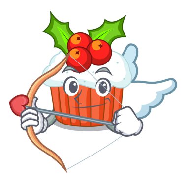 Aşk tanrısı karakter Noel kek holly berry ile