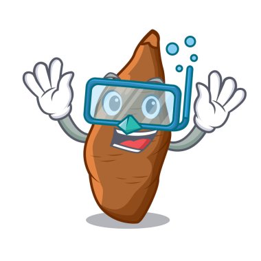 Dalış manyok kök plaka karikatür