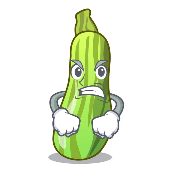 Courgettes Vertes Fraîches Colère Dans Boîte Dessin Animé Illustration Vectorielle — Image vectorielle