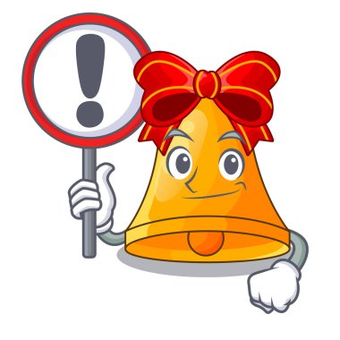 Holly vektör çizim ile işareti karakter Noel altın çan