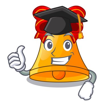 Mezuniyet karikatür kırmızı yay vektör çizim ile Noel çanları