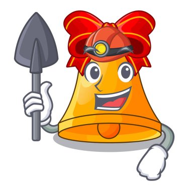 Madenci karikatür Noel dekorasyon vektör çizim için Noel çanları