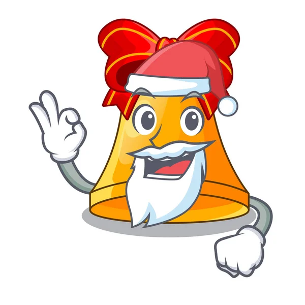 Santa Olden Christmas Bell Isolated Mascot Vector Illustration — Stock Vector