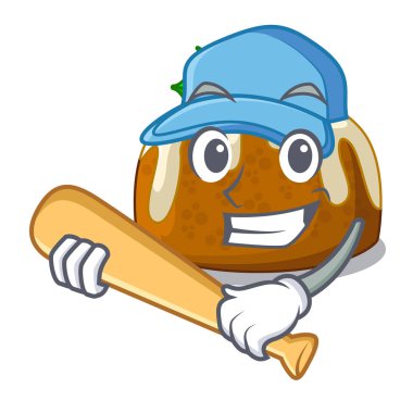 İskambil beyzbol karakter geleneksel Noel pudingi plaka üzerinde