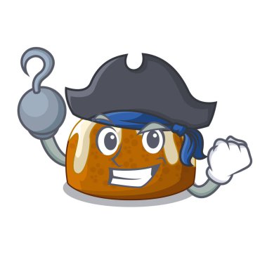 Korsan karakter geleneksel Noel pudingi plaka üzerinde