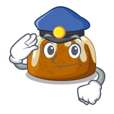 Polis geleneksel Noel pudingi plaka üzerinde karakter