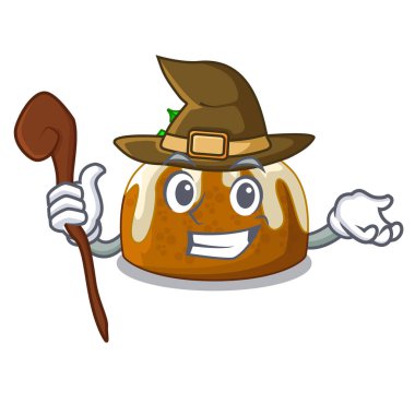 Cadı Noel pudingi yemek tablo karikatür