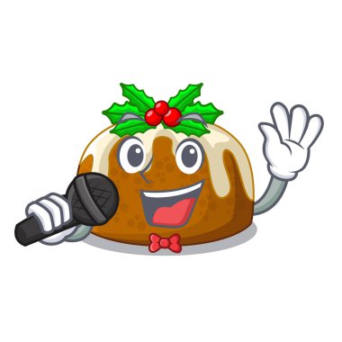 Şarkı Noel pudingi yemek tablo karikatür