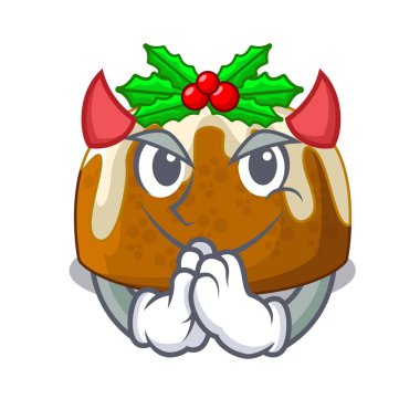 Şeytan Noel pudingi yemek tablo karikatür