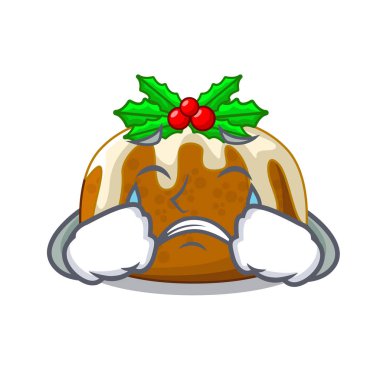 Noel pudingi yemek tablo karikatür ağlıyor