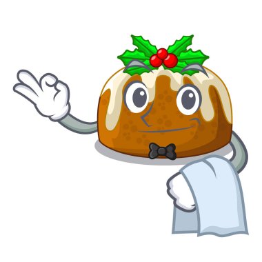 Garson Noel pudingi yemek tablo karikatür