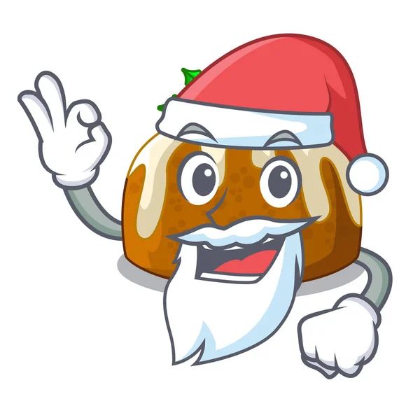 Santa Navidad pudín aislado en la mascota — Vector de stock