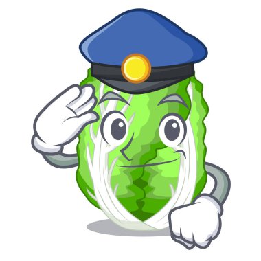 Polis Çin lahanası sepet karikatür