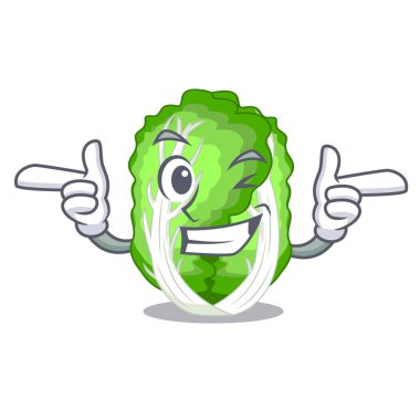 Wink karakter Çin lahanası ahşap kase