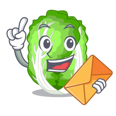 Zarf karakter Çin lahanası ile ahşap kase