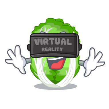 Sanal gerçeklik karikatür Çin lahanası taze sebze mutfakta