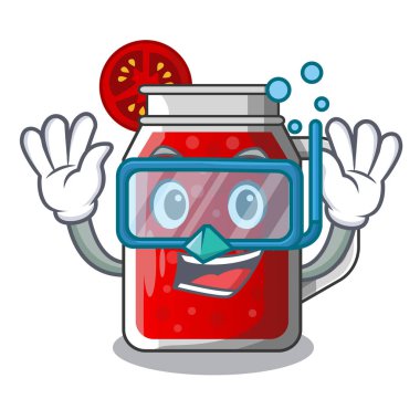 Tatlı domates suyu karakter cam dalış