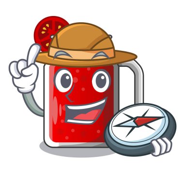 Çizgi film tablo vektör çizim Gezgini domates suyu