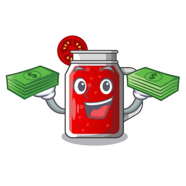 Çizgi film tablo vektör çizim ile para domates suyu