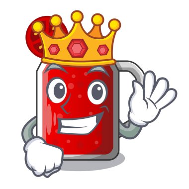 Maskot vektör illüstrasyon izole kral taze domates suyu