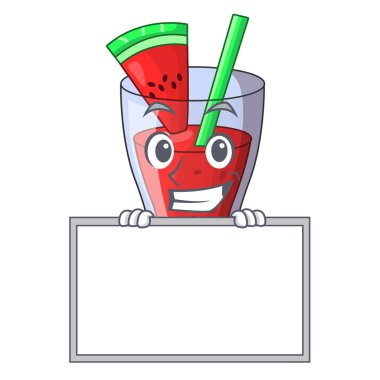 Yönetim Kurulu karakter lezzetli İçecek meyve karpuz suyu ile sırıtarak