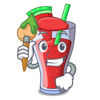 Sanatçı karakter lezzetli İçecek meyve karpuz suyu