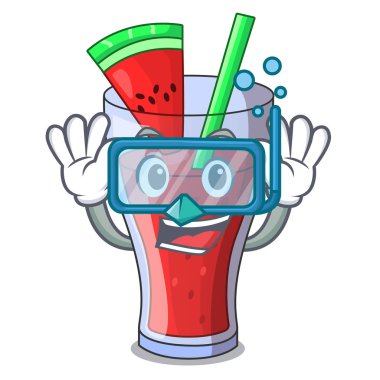 Dalış sağlıklı karpuz suyu tablo karikatür