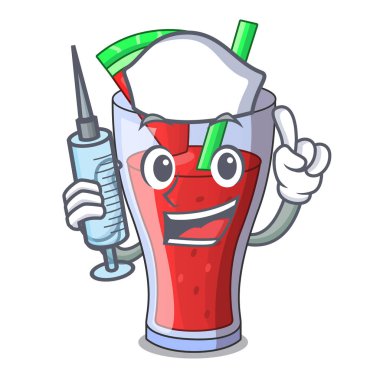 Hemşire sağlıklı karpuz suyu tablo karikatür