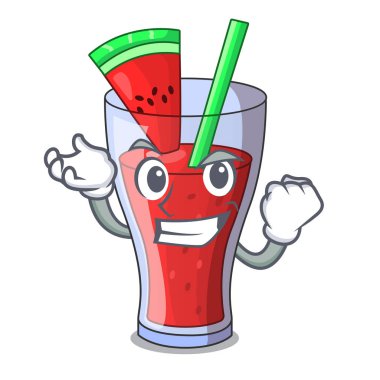 Başarılı sağlıklı karpuz suyu tablo karikatür