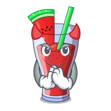 Şeytan karpuz suyu karpuz meyve karikatür ile