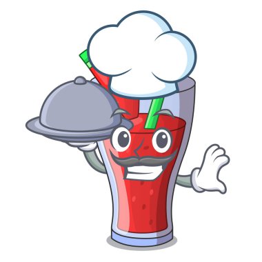 Şef gıda karpuz suyu karpuz meyve karikatür ile