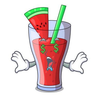 Maskot izole para göz taze karpuz suyu