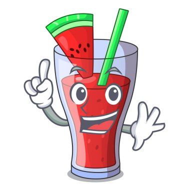 Parmak taze karpuz suyu maskotu izole