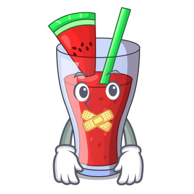 Maskot izole sessiz taze karpuz suyu