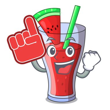 Maskot izole köpük parmak taze karpuz suyu