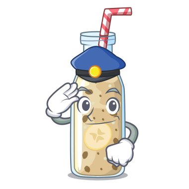 Polis muz smoothie bir karikatür tablo