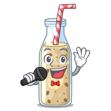 Şarkı sağlıklı muz smoothie çizgi film cam