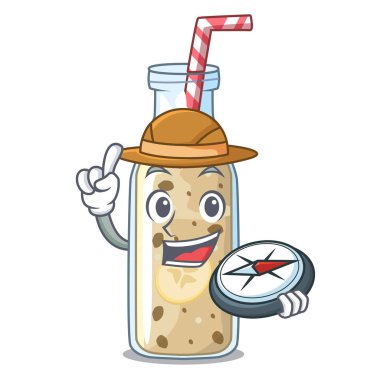 Explorer sağlıklı muz smoothie çizgi film cam