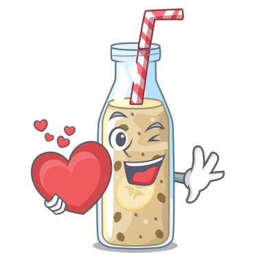 Çizgi film cam ile kalp sağlıklı muz smoothie