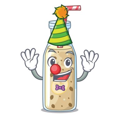 Palyaço tatlı muz smoothie maskotu izole