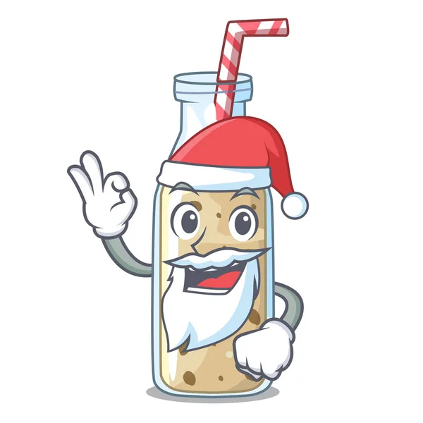 Santa sweet banana smoothie isolated on mascot — Stock Vector