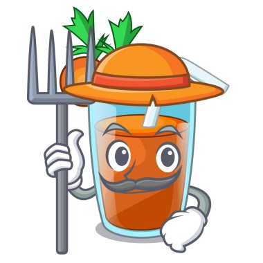 Çiftçi karakter sağlıklı havuç yüzlü diyet için