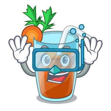 Çizgi film cam ev yapımı havuç güler yüzlü dalış