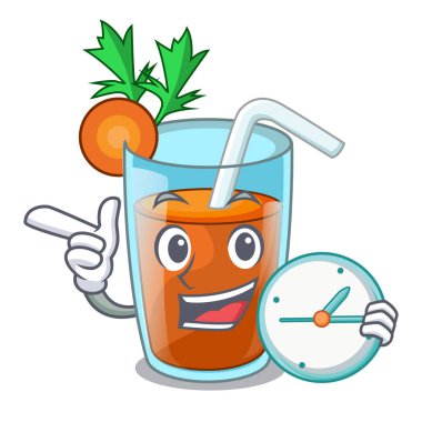 Saat ev yapımı havuç ile güler yüzlü çizgi film cam