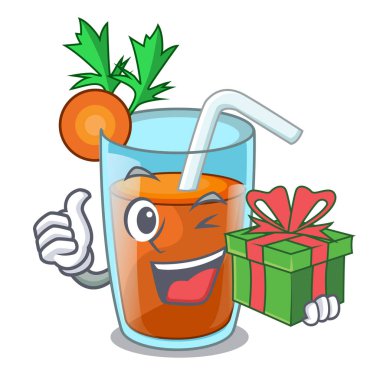 Çizgi film tablo ile hediye taze yüzlü havuç