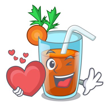 Çizgi film tablo ile kalp taze yüzlü havuç