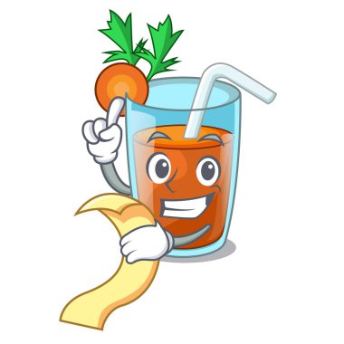 Çizgi film tablo vektör çizim ile menü taze yüzlü havuç