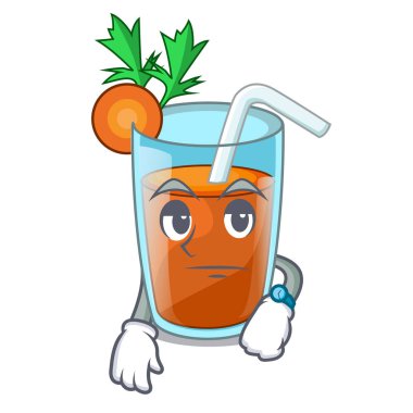 Tatlı havuç suyu maskotu izole bekliyor