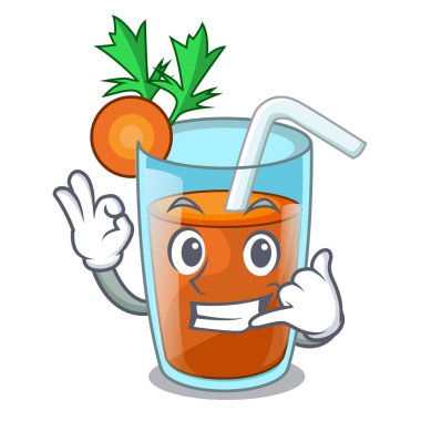 Bana tatlı havuç de maskot izole meyve suyu